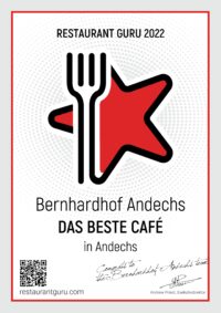 Auszeichnung bestes Cafe in Andechs
